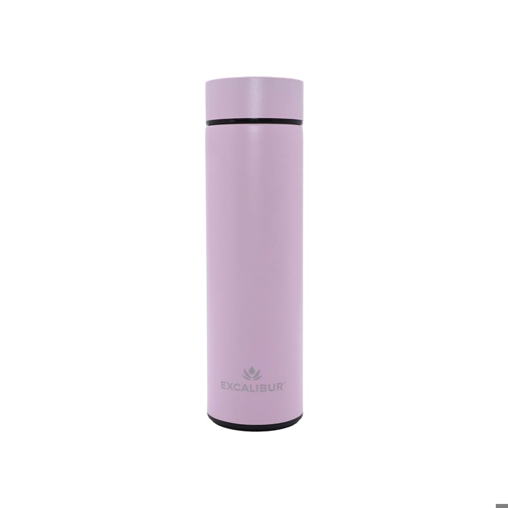 Termo inteligente con medidor de temperatura rosado 500 ml Excalibur - Miniatura 1