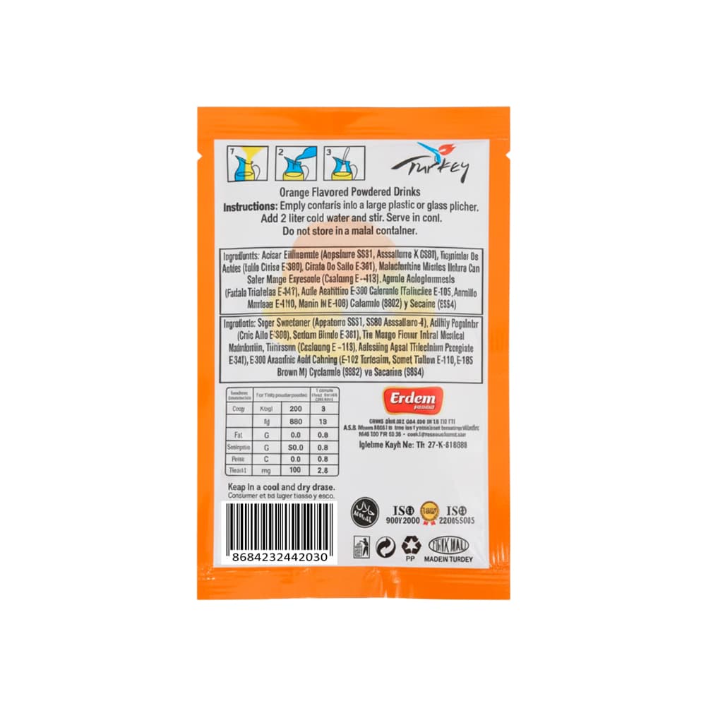 Refresco instantáneo sabor naranja Vivi Fresh Erdem (10 g) - Miniatura 2