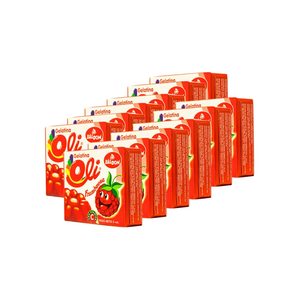 Gelatina sabor frambuesa Oli (12 x 85 g / 3 oz) - Miniatura 1