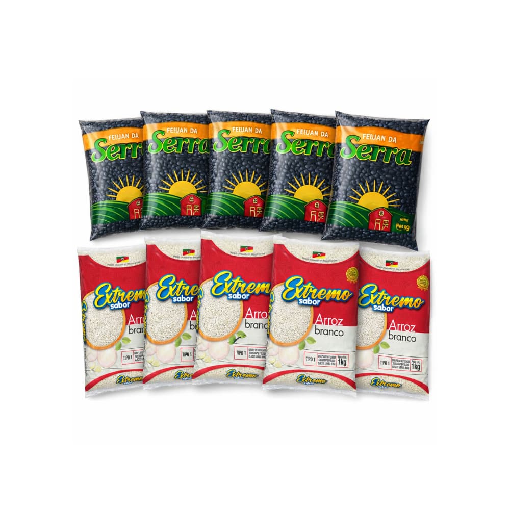 Combo Frijoles negros Serra (5 x 1 kg / 2.2 lb) + Arroz blanco tipo 1 Sabor Extremo (5 x 1 kg / 2.2 lb) - Miniatura 1