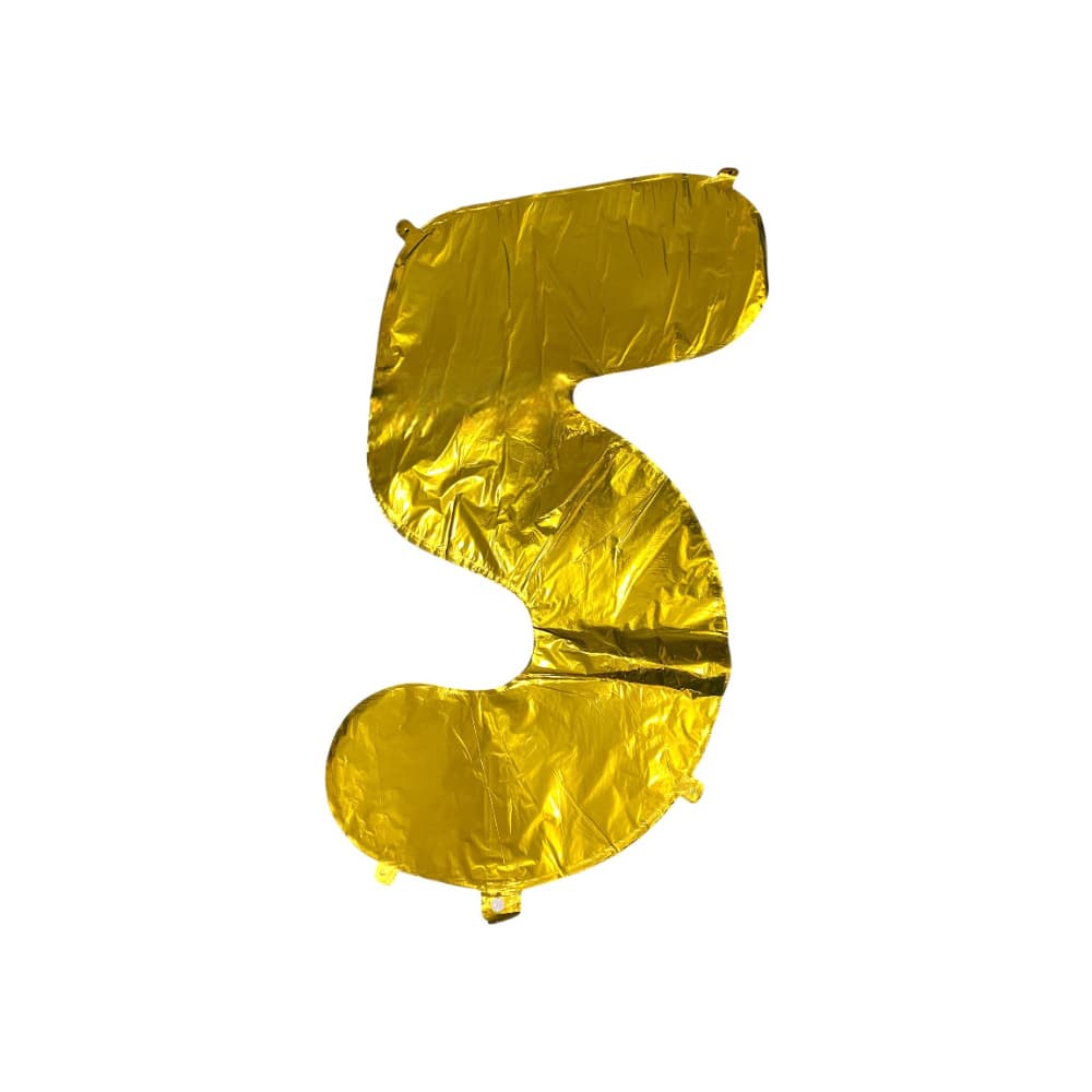 Globo dorado Número 5 Balloon (32 pulgadas) - Miniatura 3