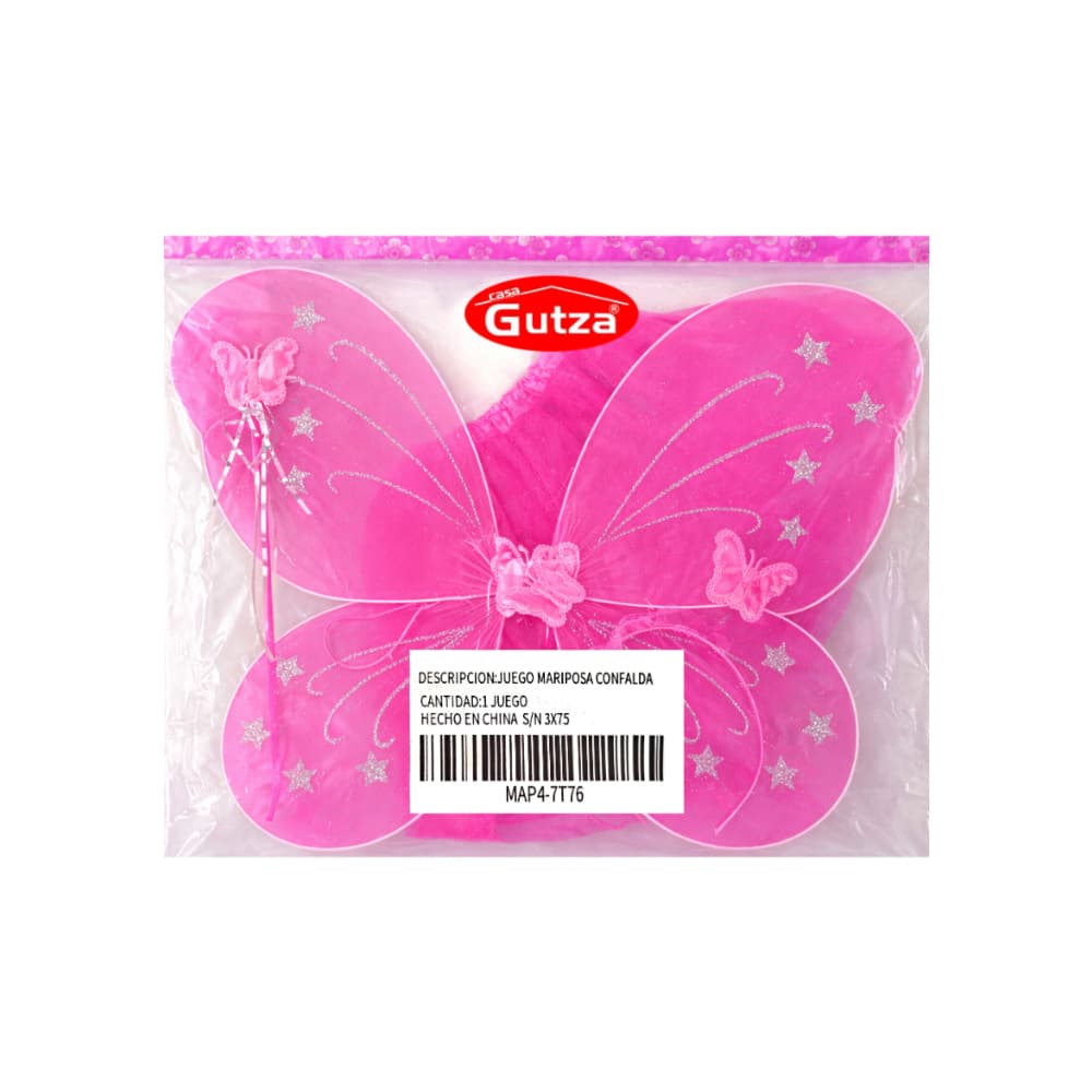 Disfraz mariposa con falda rosada Gutza - Miniatura 4