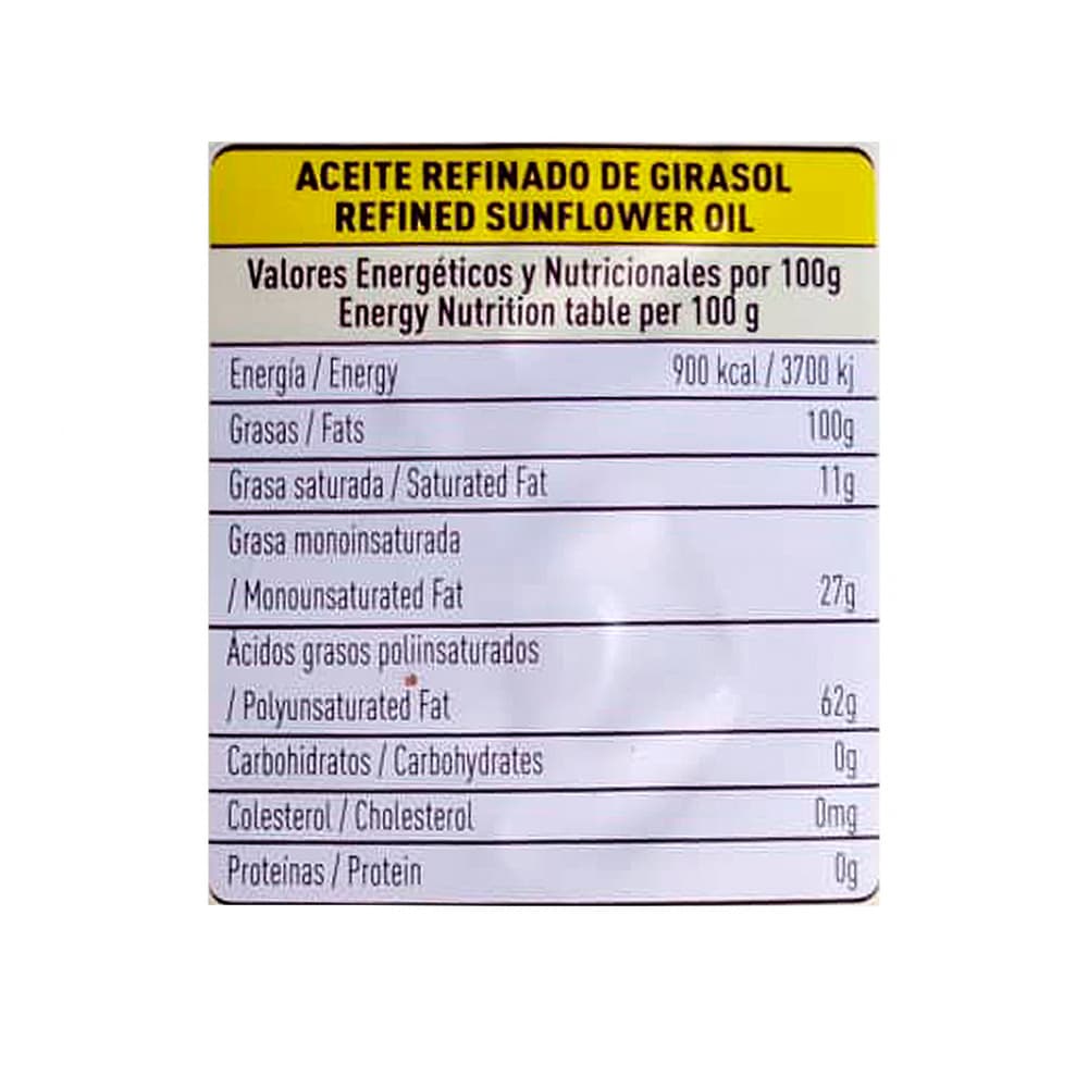 Aceite de girasol refinado Yeya (5 L) - Miniatura 3