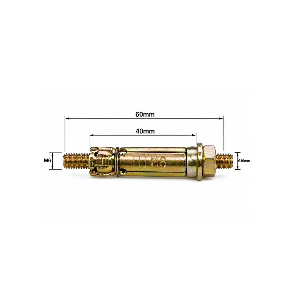 Anclaje metálico de expansión de alta resistencia M6 x 60 mm INGCO (24 U) - Miniatura 4