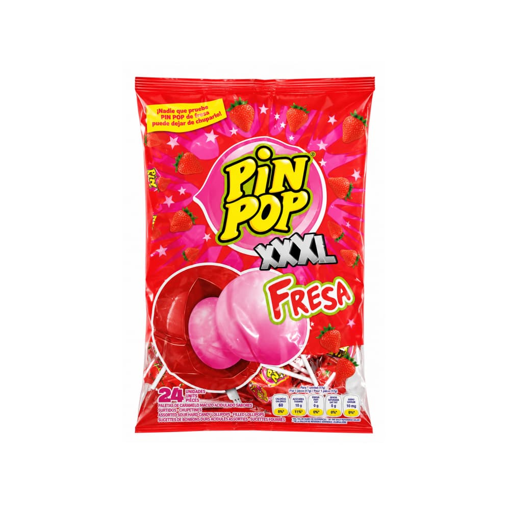 Chupa Chups doble chicle sabor fresa XXXL Pin Pop (480 g / 16.93 oz) - Miniatura 1