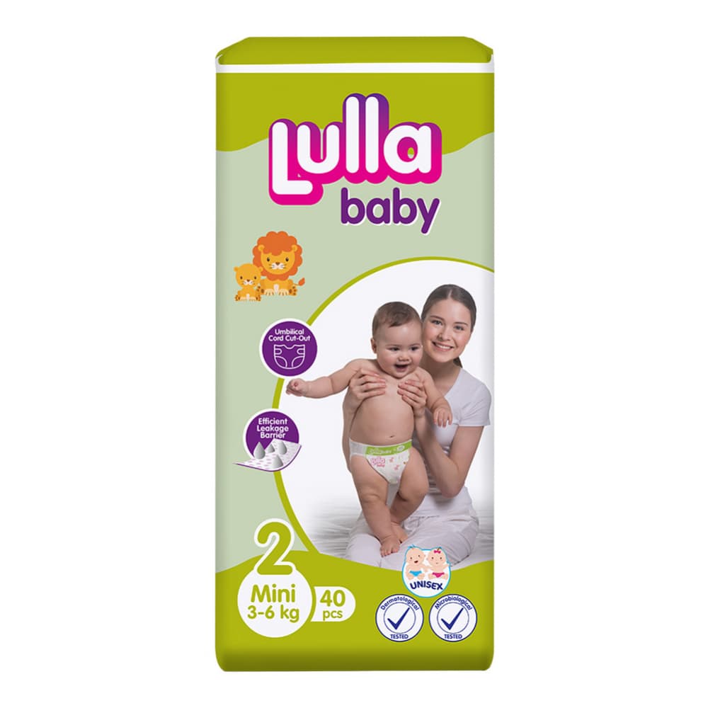 Pañales desechables para bebé etapa 2 Lulla Baby Mini (40 U) - Imagen 1