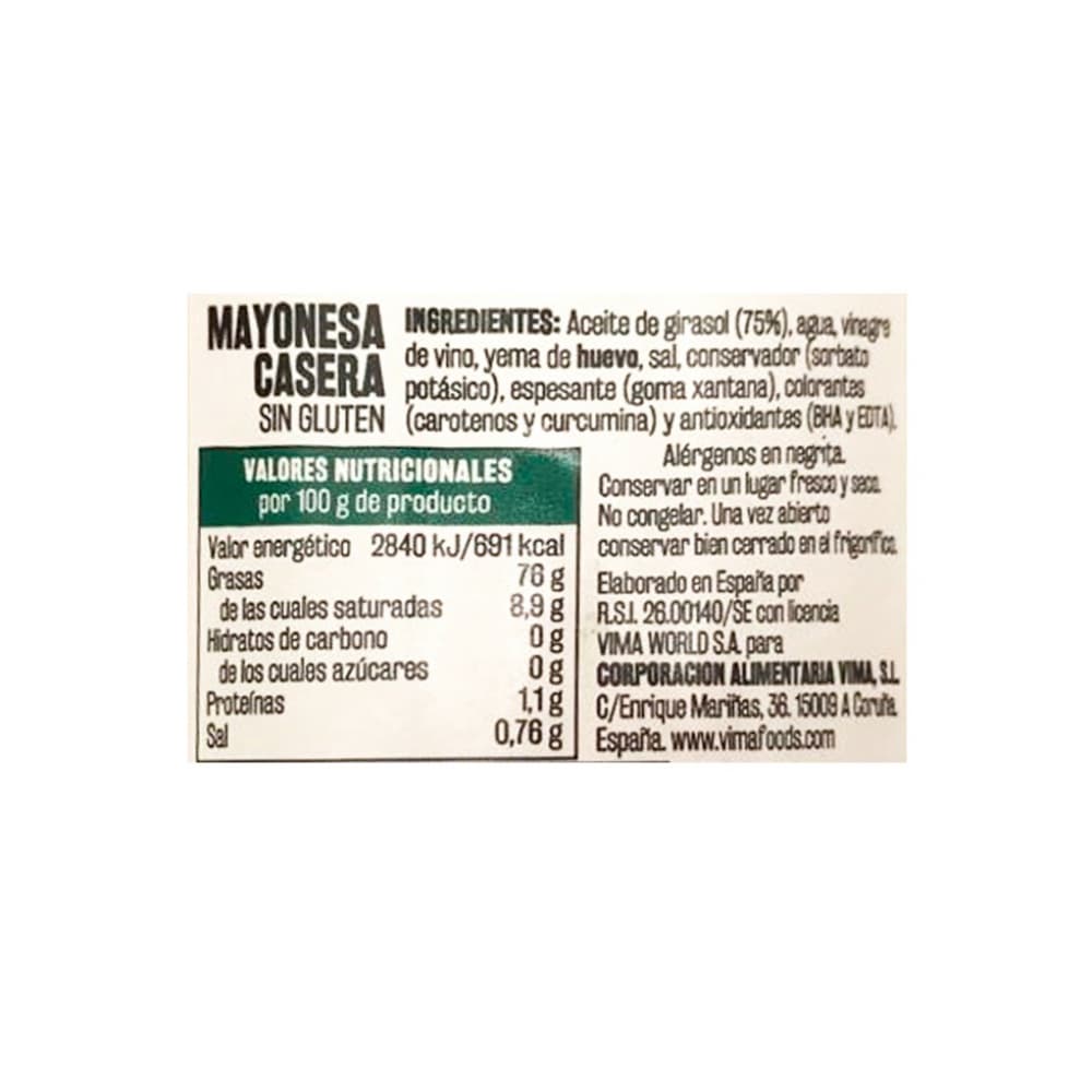 Mayonesa casera Vima Foods (225 ml) - Miniatura 3
