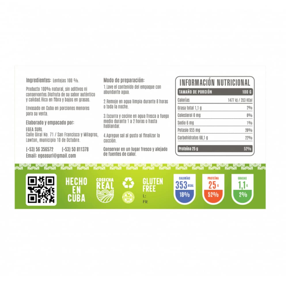 Lentejas Cosecha Real (3 x 500 g / 1.1 lb) - Miniatura 3