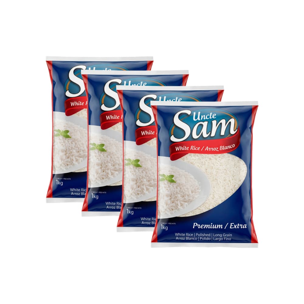 Arroz blanco grano largo Uncle Sam (4 x 1 kg / 2.2 lb) - Miniatura 1