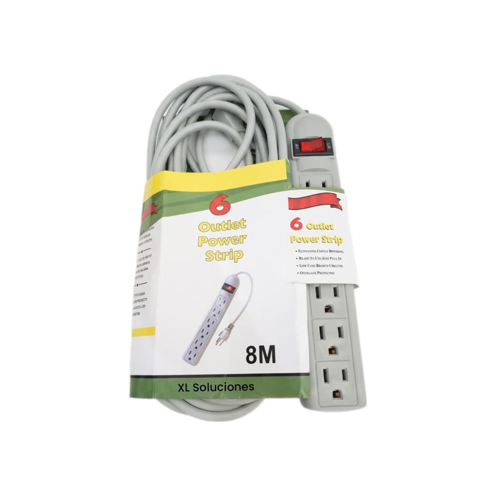 Regleta de 6 tomas con extensión eléctrica de 8 metros XL Soluciones - Miniatura 2