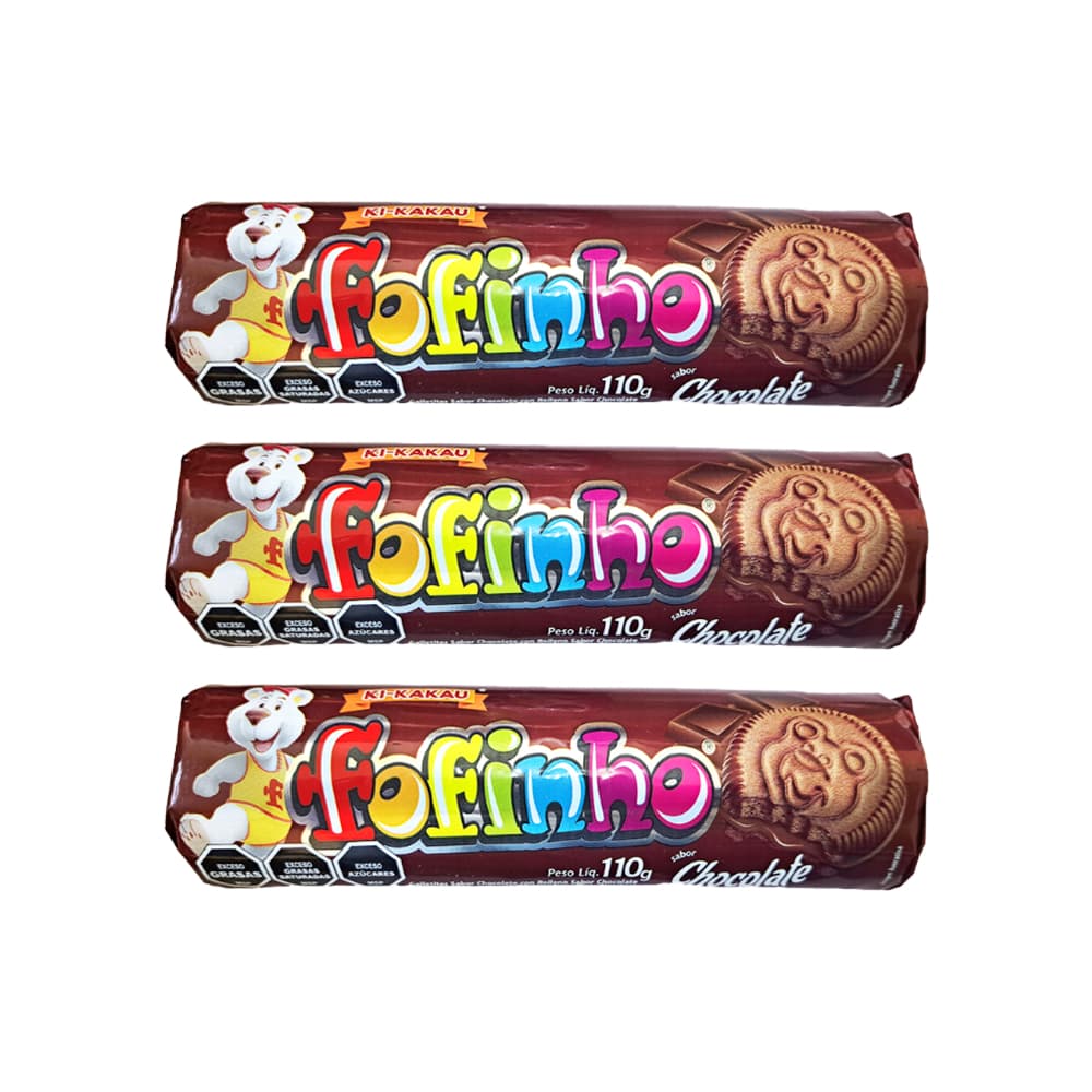 Galletas de chocolate rellenas con crema de chocolate Fofinho (3 x 110 g / 3.9 oz) - Imagen 1