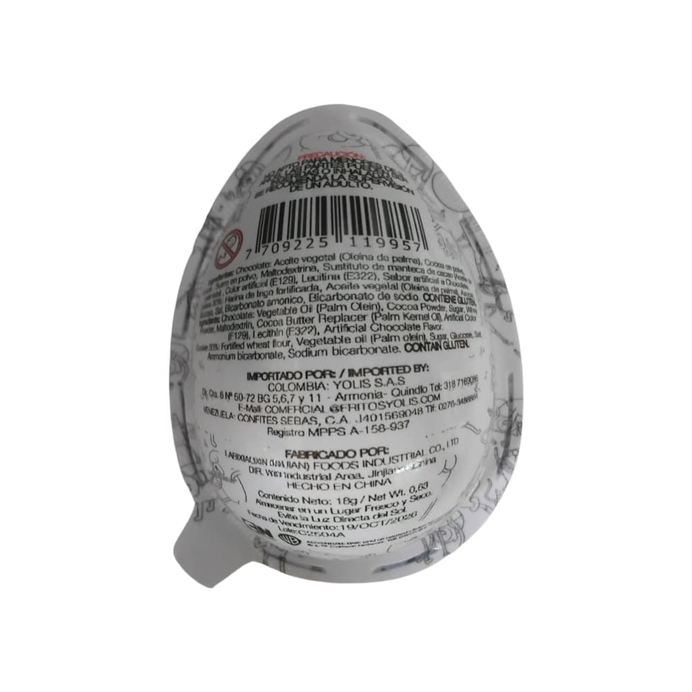 Huevo Sorpresa de chocolate con galleta sabor artificial a chocolate Yolis (18 g) - Miniatura 3