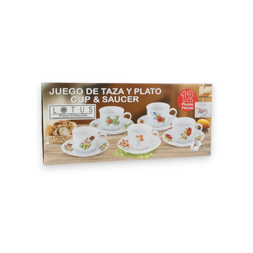 Juego de tazas de café con platos Lotus Home Collection (6 U) - Miniatura 3