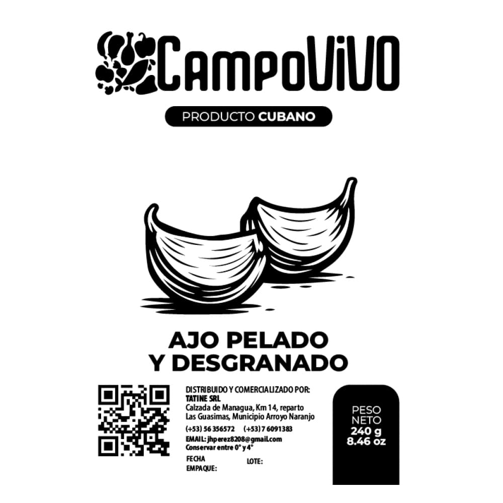 Ajo pelado desgranado Campo Vivo (240 g / 8.46 oz) - Miniatura 3