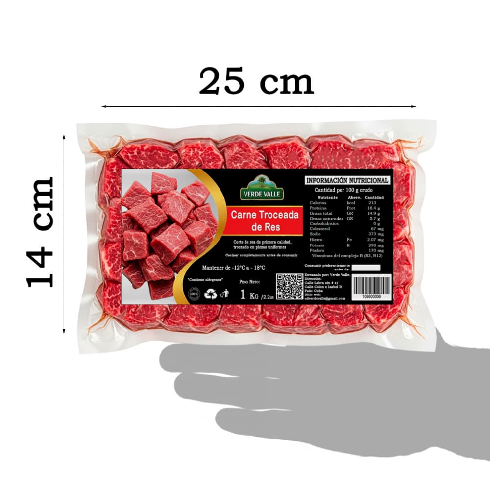 Carne troceada de res Verde Valle (1 kg / 2.2 lb) - Miniatura 4