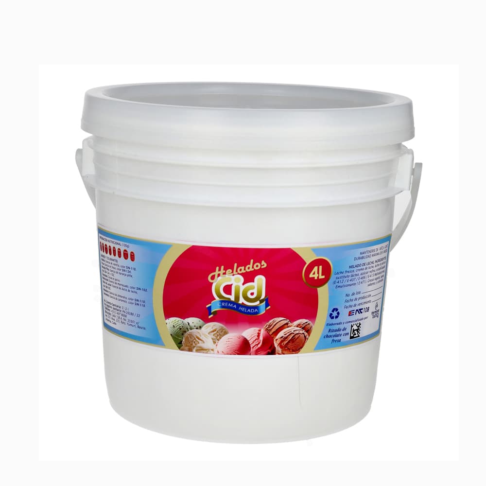 Helado sabor rizado de chocolate con fresa CID (4 L) - Imagen 1