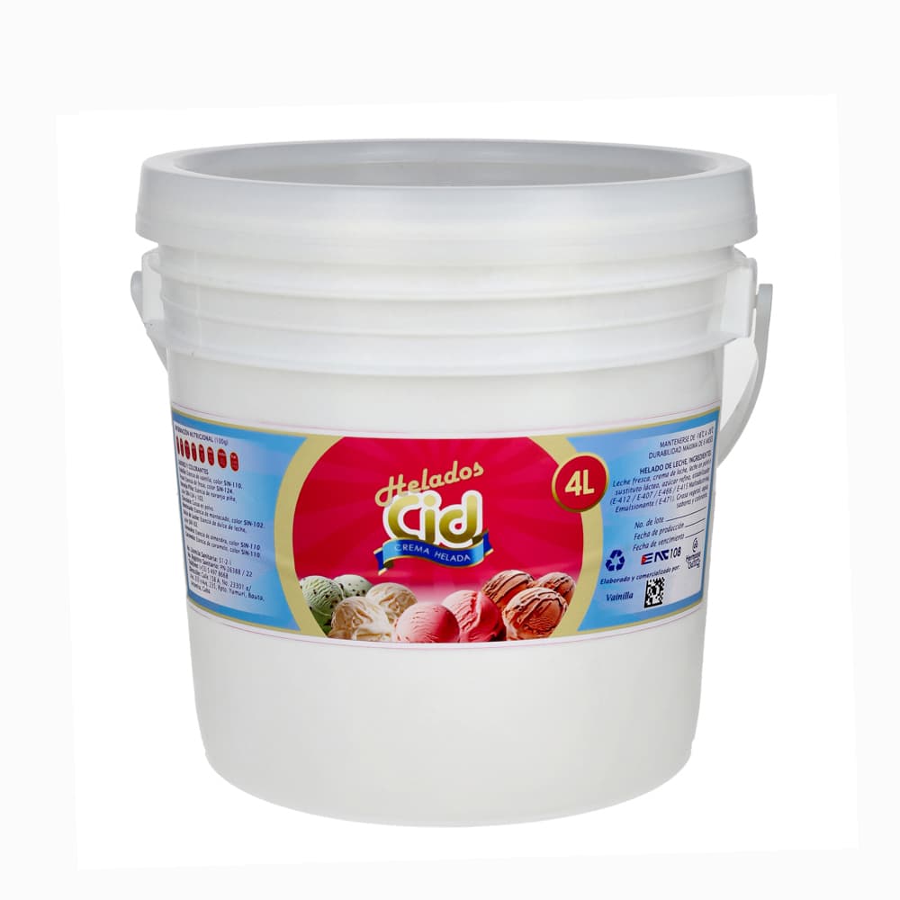 Helado sabor vainilla CID (4 L) - Imagen 1