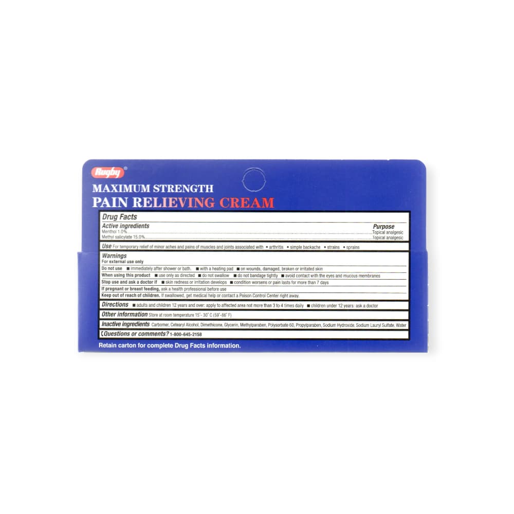 Crema analgésica de mentol 1 % + salicilato de metilo 15 % Máxima Potencia Rugby (85 g / 3 oz) - Miniatura 3