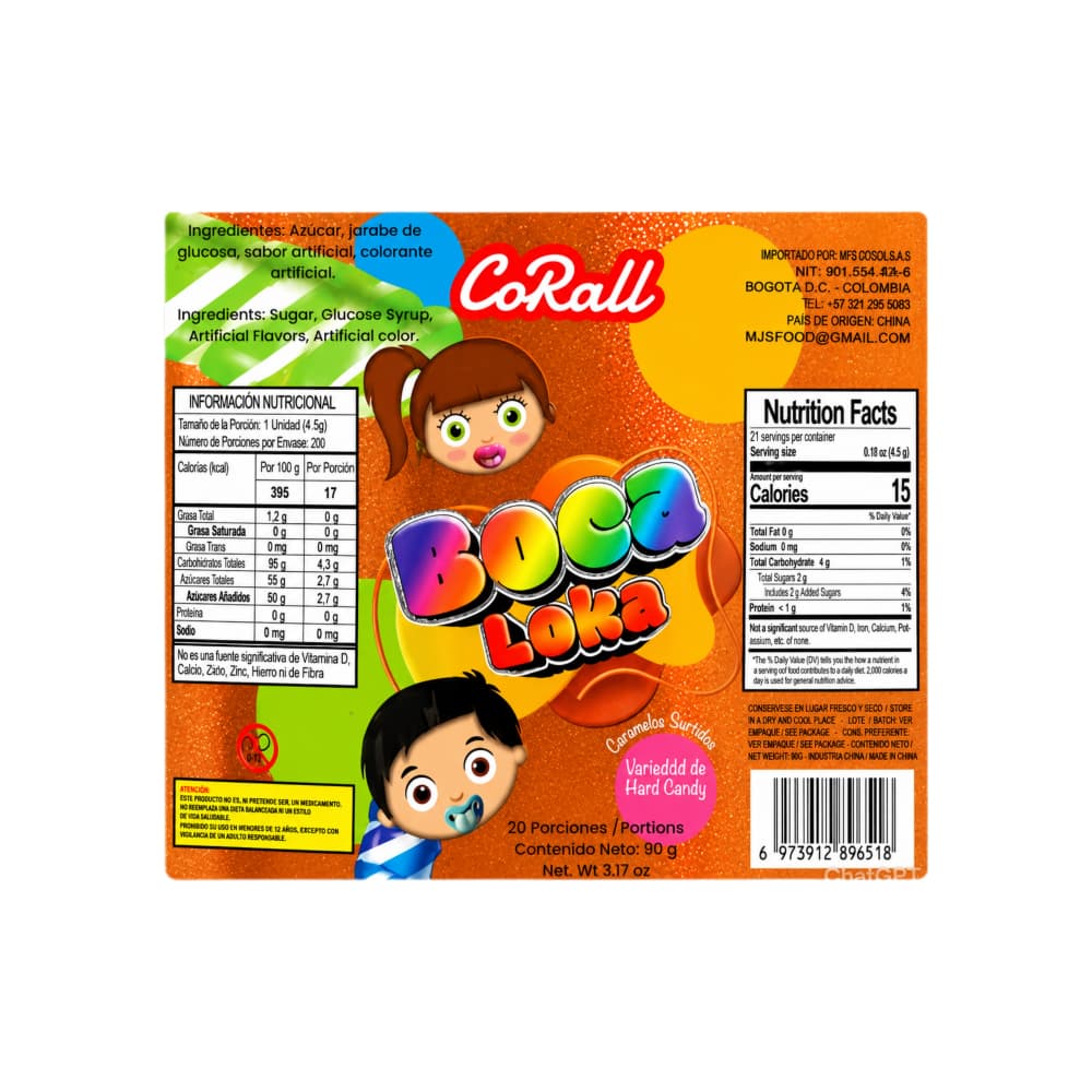 Bocas lokas caramelos duros CoRall (90 g / 3.17 oz) - Miniatura 3