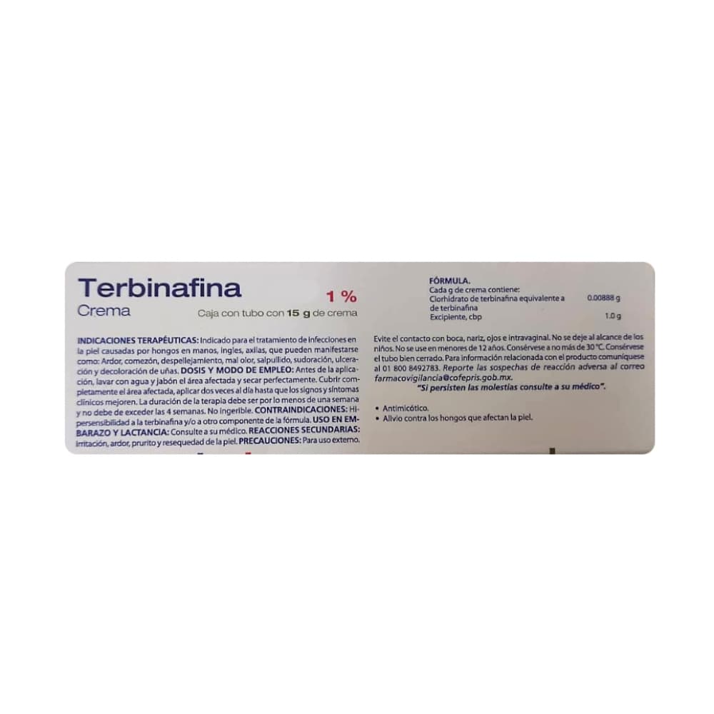 Terbinafina en crema al 1% Alpharma (15 g) - Miniatura 2