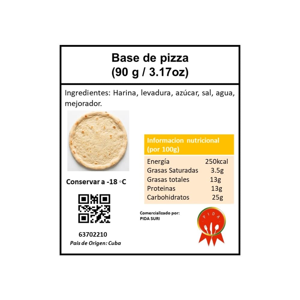 Base de pizza Pida (90 g / 3.17 oz) - Miniatura 3