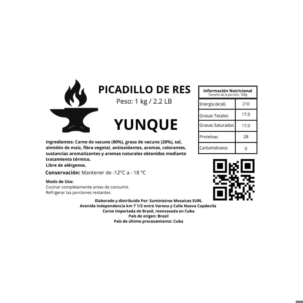 Picadillo de res Yunque (1 kg / 2.2 lb) - Miniatura 3