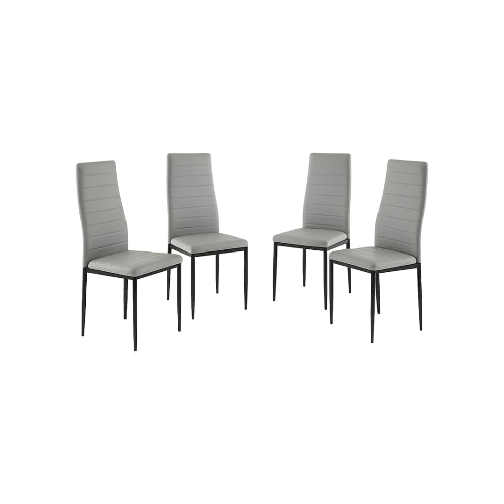 Conjunto de 4 sillas de comedor color gris claro Dowell - Imagen 1