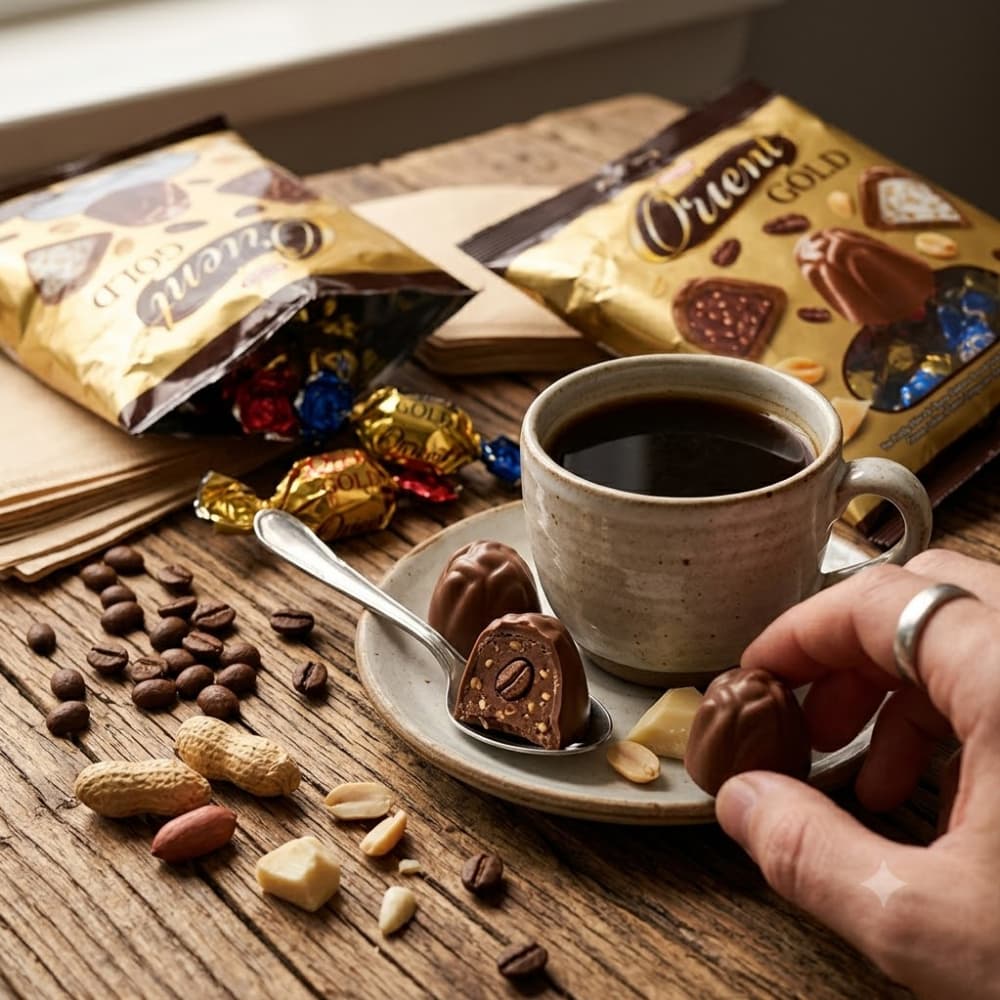 Bombones con sabor a café, chocolate blanco y cacahuete Tayas Orient (500 g / 1.1 lb) - Miniatura 3