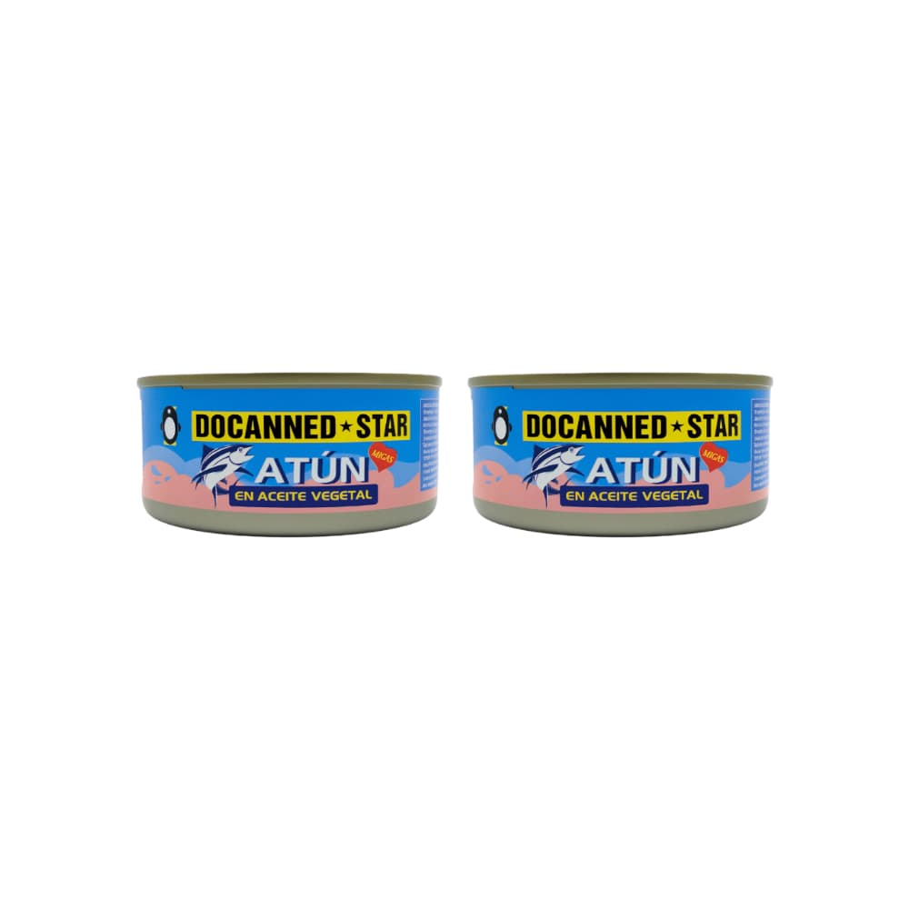 Atún en aceite vegetal Docanned Star (2 x 140 g / 4.9 oz) - Imagen 1