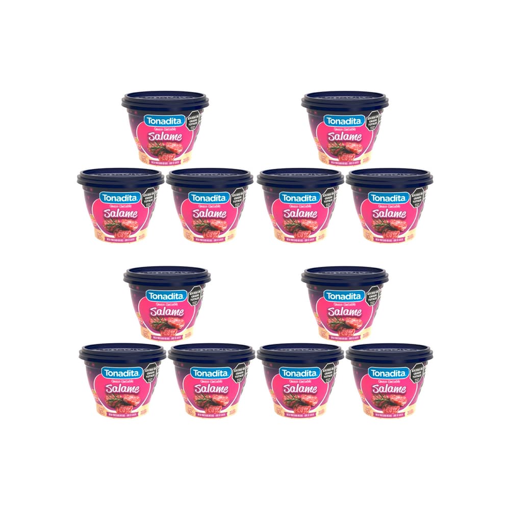 Queso untable sabor a salame Tonadita (12 x 180 g / 6.35 oz) - Imagen 1
