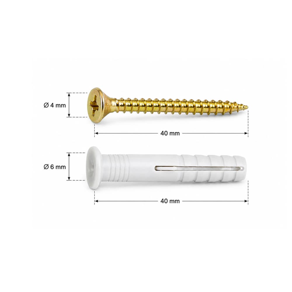 Juego de tornillos con tacos plásticos para pared PDL LMC (1 kg / 2.2 lb) - Miniatura 2