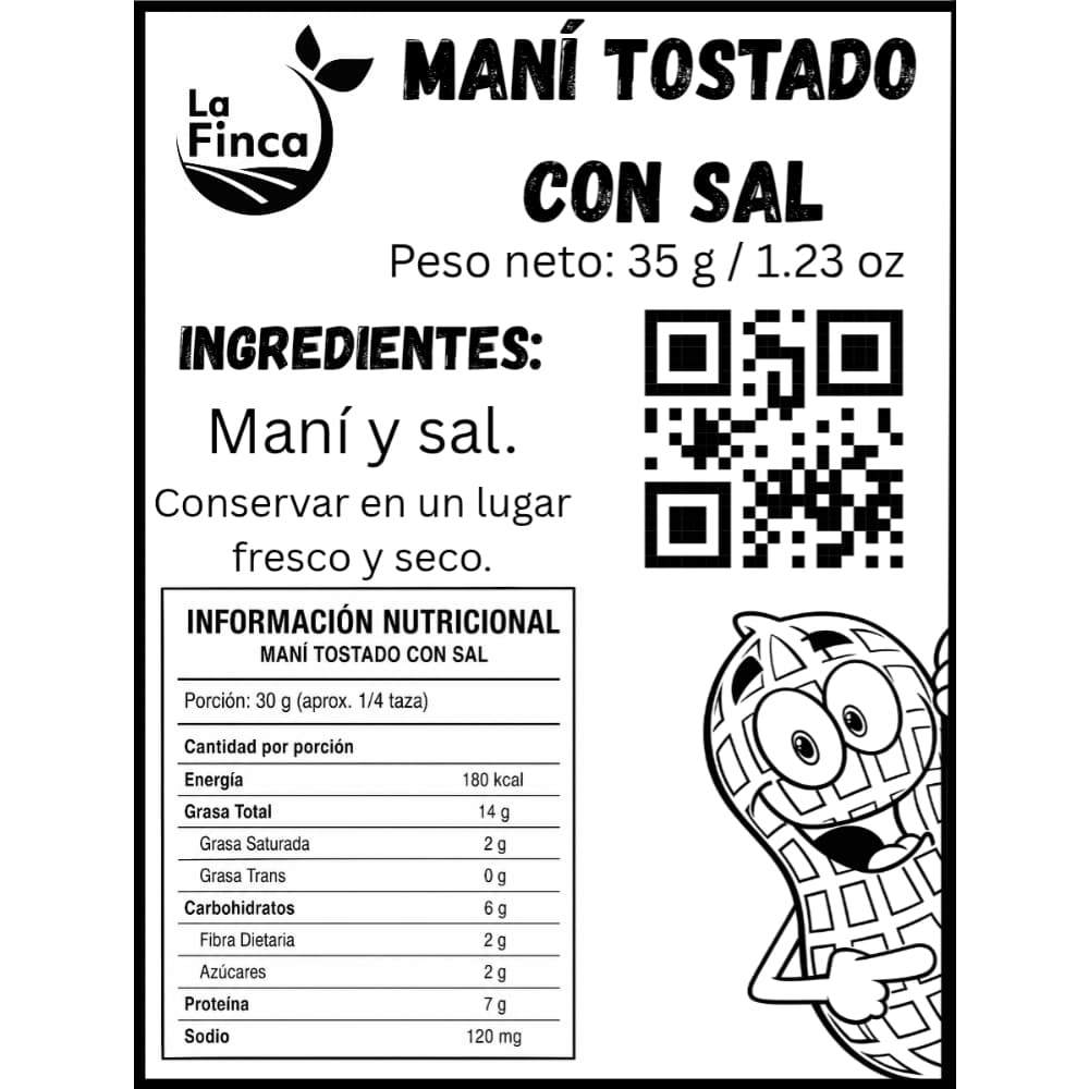 Maní tostado con sal La Finca (35 g / 1.23 oz) - Miniatura 3