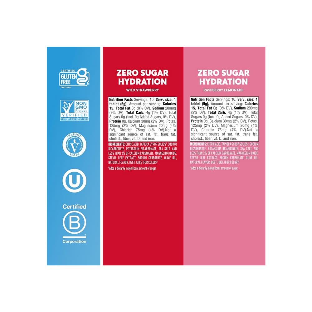 Pastillas de electrolitos de hidratación, sabor fresa y limonada de frambuesa Nuun (40 tabletas) - Miniatura 2