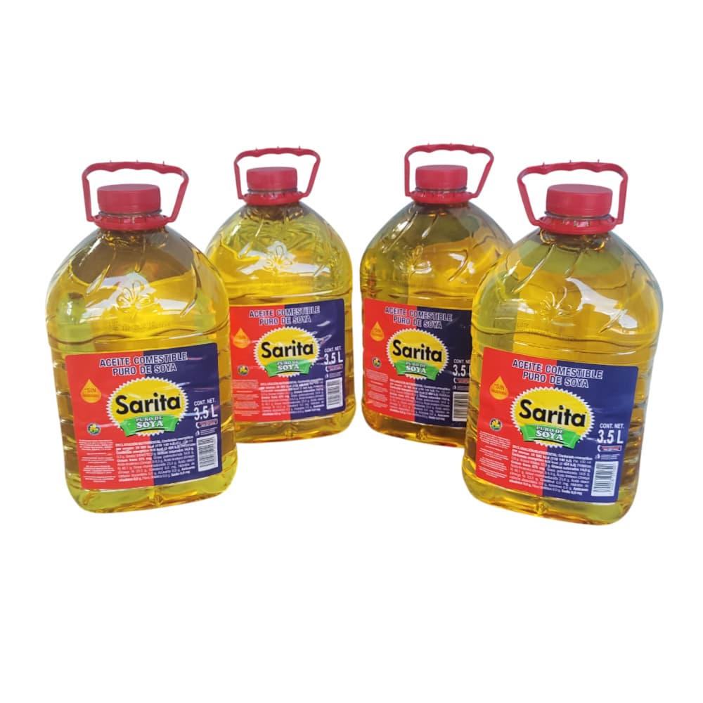 Aceite puro de soya Sarita (4 x 3.5 L) - Imagen 1
