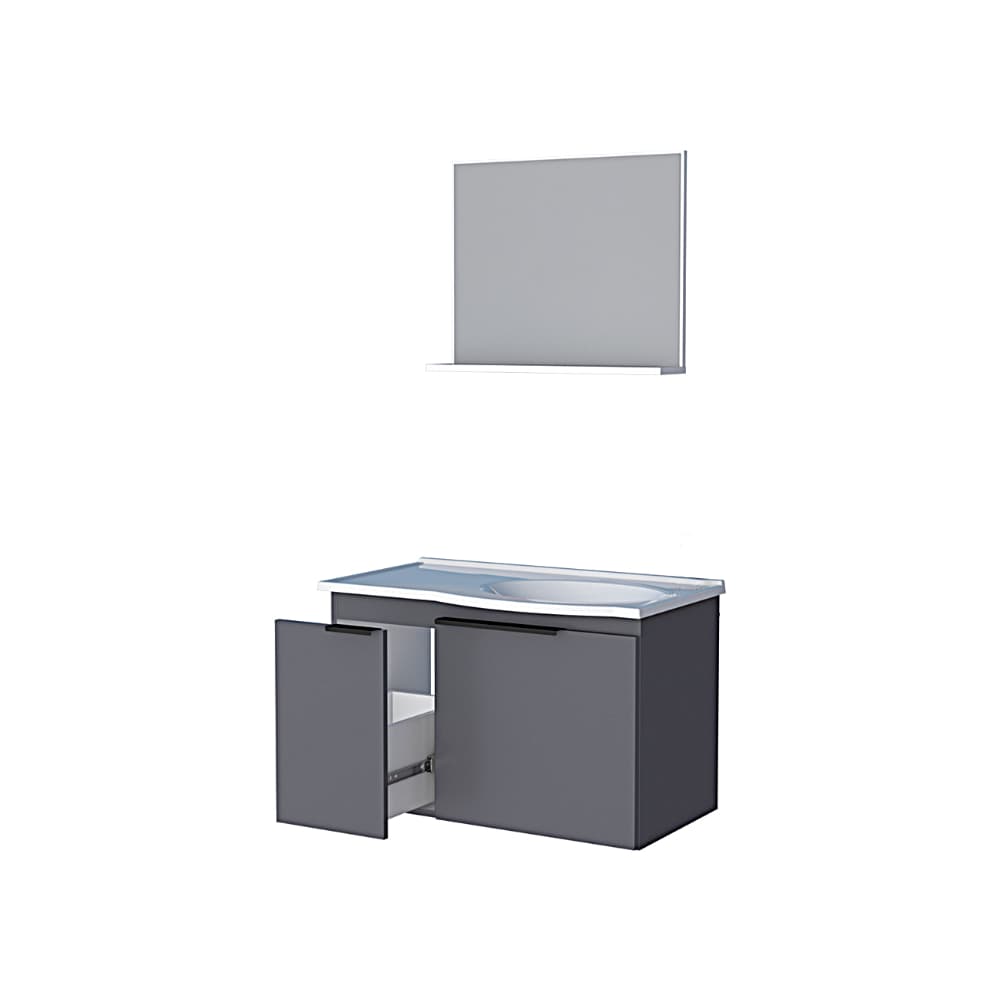 Mueble de baño gris en madera Cozimax Quartz - Miniatura 5
