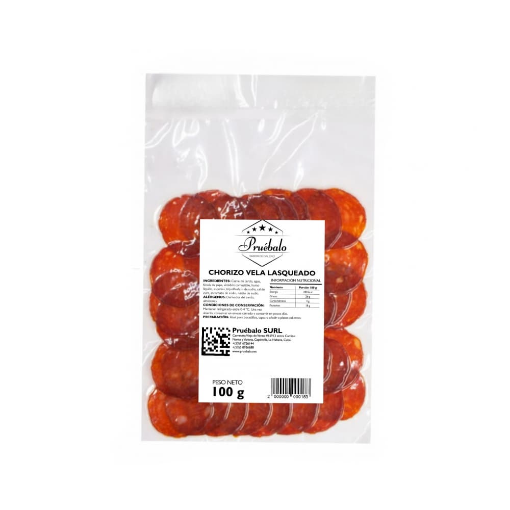 Chorizo vela lasqueado Pruébalo (100 g / 3.52 oz) - Miniatura 1