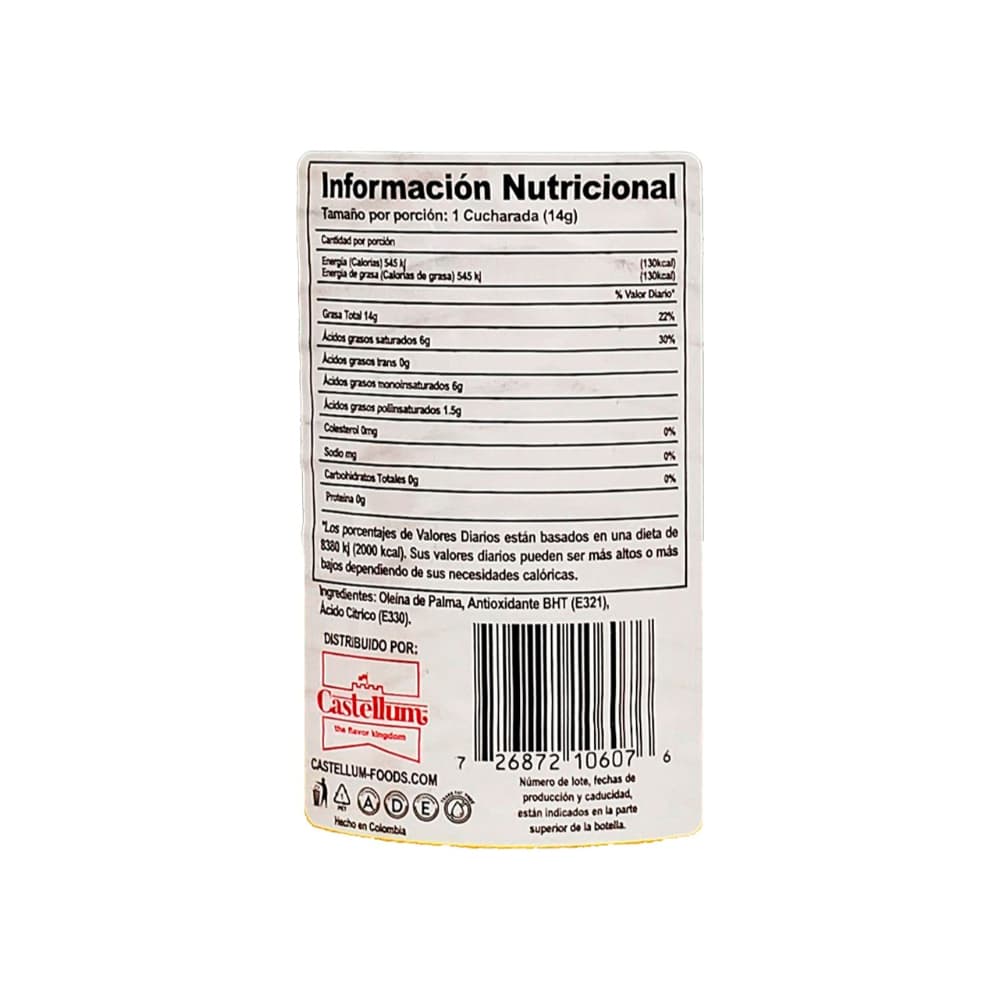 Aceite vegetal Campoalegre Castellum (900 ml) - Miniatura 3