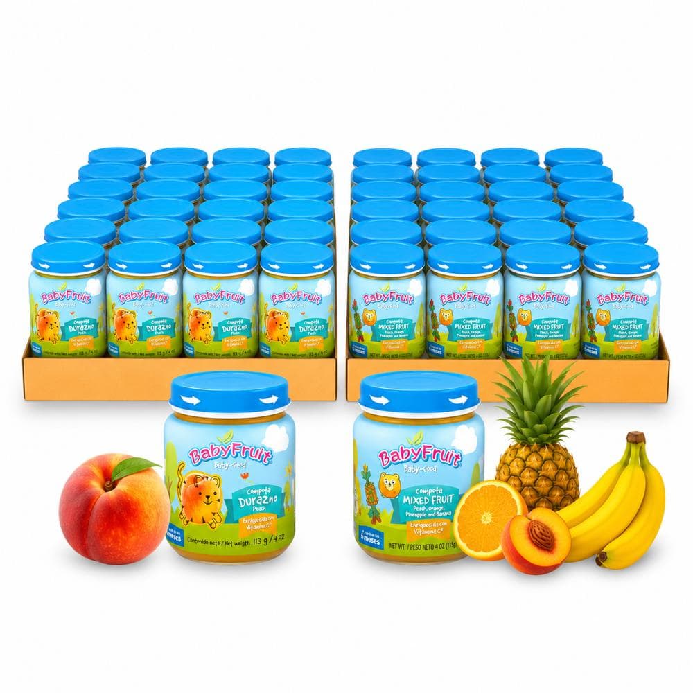 Compotas de frutas mixtas y durazno Baby Fruit (48 x 113 g / 4 oz) - Miniatura 1