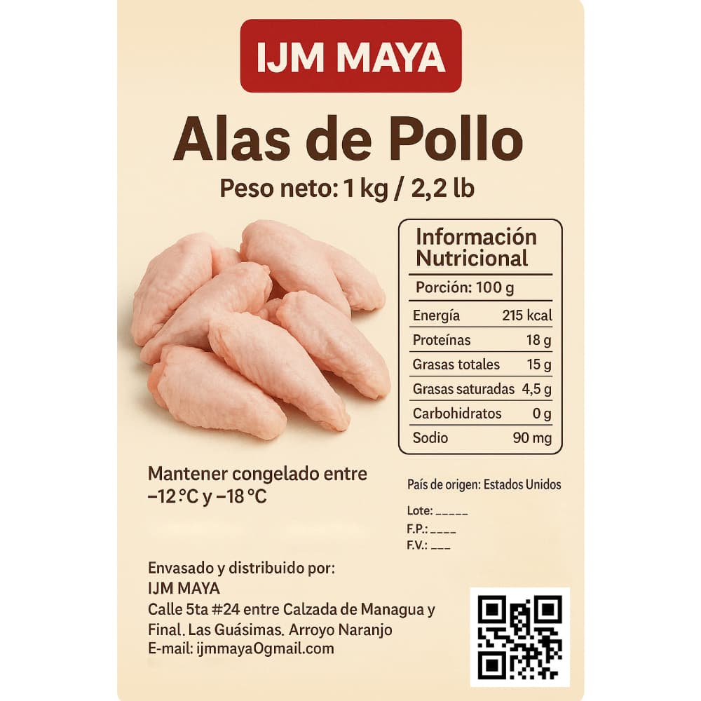Alas de pollo IJM Maya (1 kg / 2.2 lb) - Miniatura 3