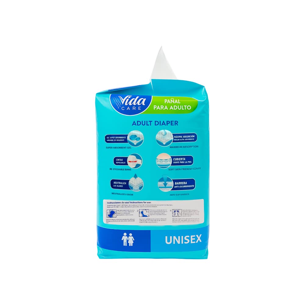 Pañal para adulto talla L Vida Care (10 U) - Miniatura 2