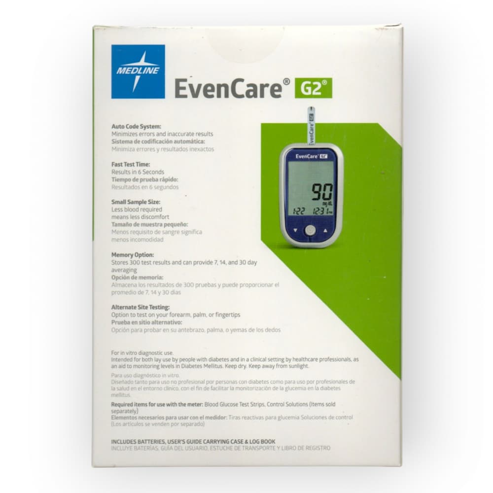 Sistema de monitorización de glucosa en sangre. Glucómetro. Cuidado uniforme G2 Medline - Imagen 1