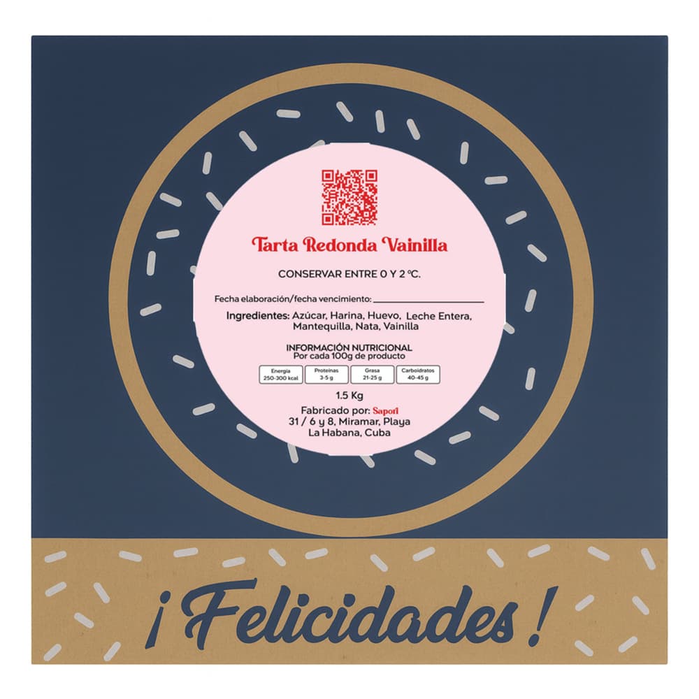 Tarta redonda de vainilla Sapori (12 personas) - Miniatura 4