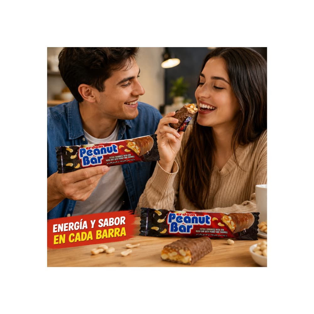 Barra de cacahuete con caramelo y chocolate Erdem (20 g) - Miniatura 4