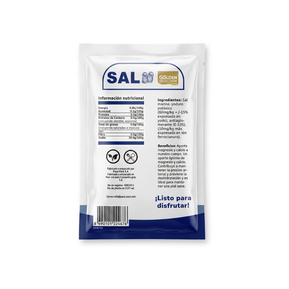 Sal marina yodada y refinada Golden Selection (400 g / 14.1 oz) + Frijoles negros Campo Lindo (500 g / 1.1 lb) - Miniatura 2