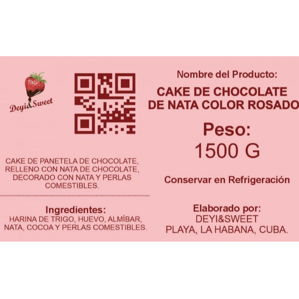 Cake de chocolate con nata rosada Deyi&Sweet (10 personas) - Miniatura 4