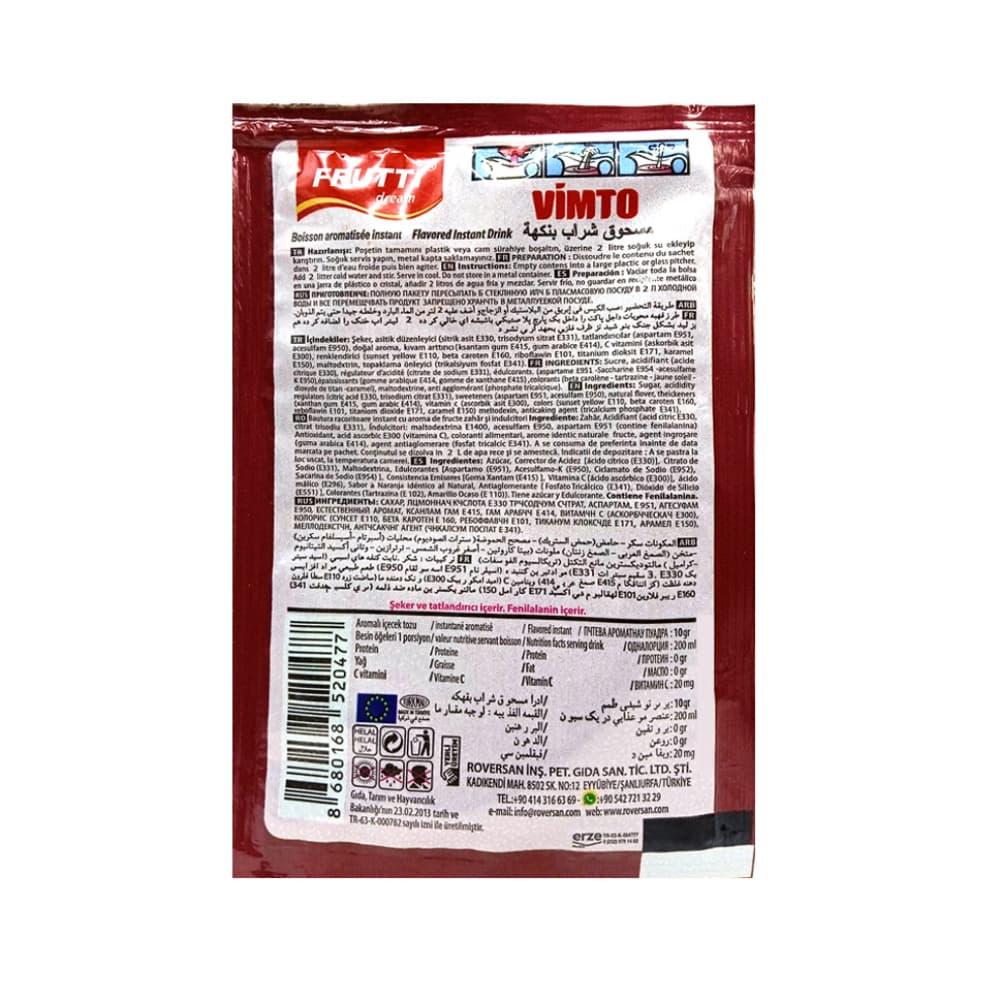 Refresco instantáneo sabor vimto Frutti Dream (10 g) - Miniatura 2