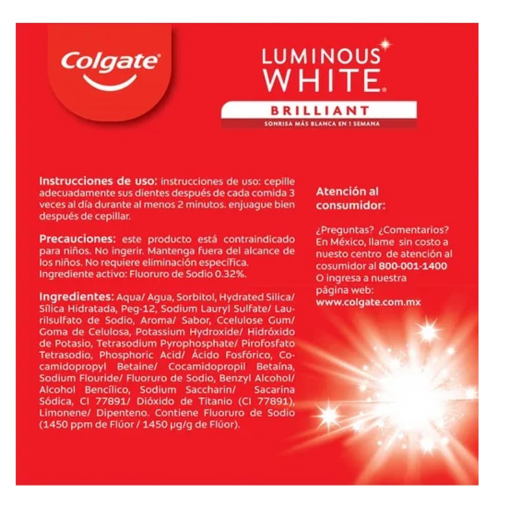 Pasta dental Luminous White Colgate (22 ml) - Miniatura 2