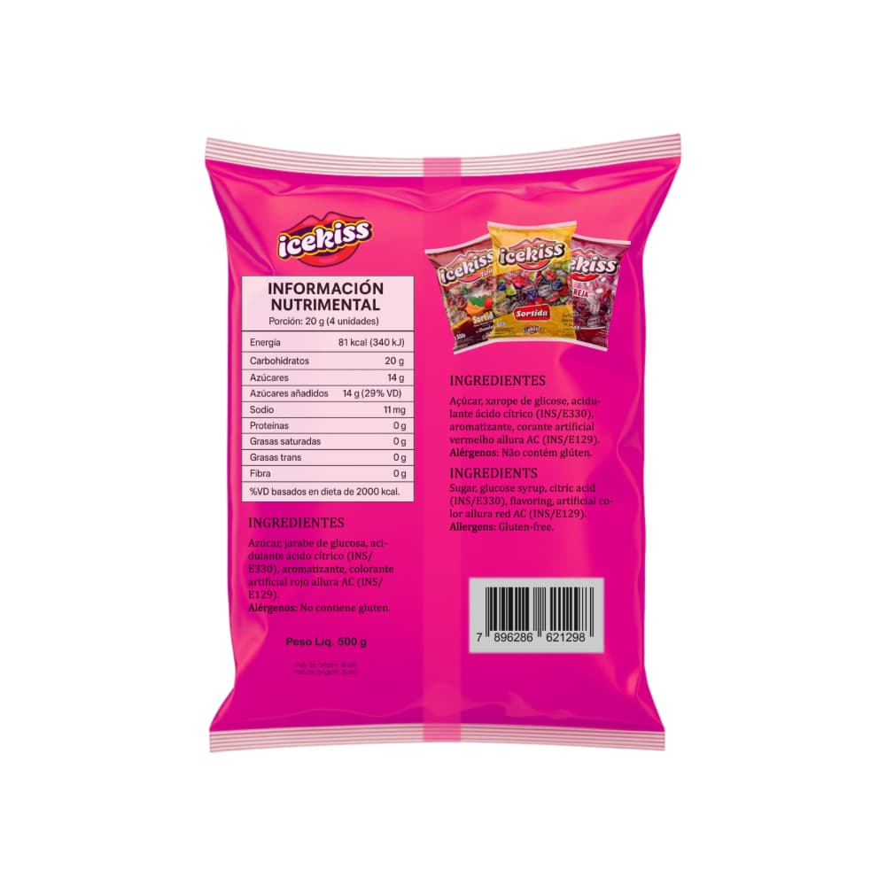 Caramelos duros sabor tutti frutti Icekiss (500 g / 1.1 lb) - Miniatura 2