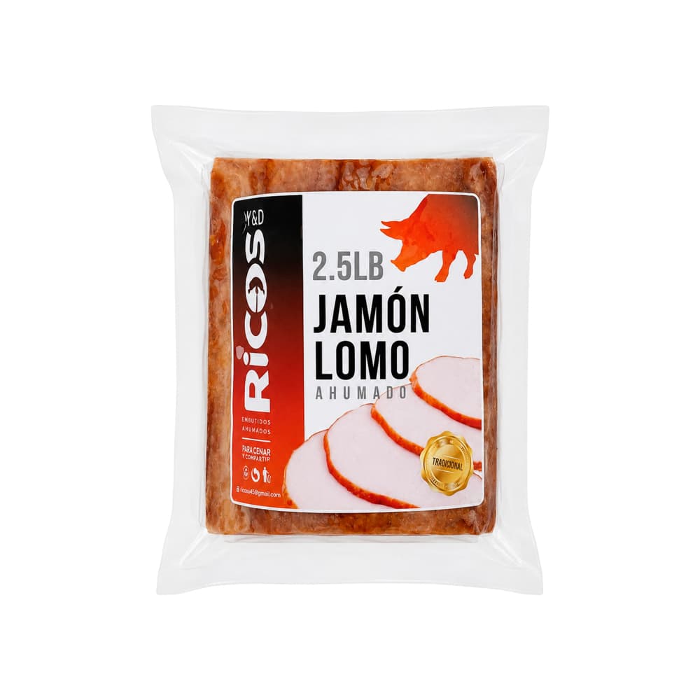 Jamón de lomo ahumado Tradicional Y&D Ricos (1.13 kg / 2.5 lb) - Miniatura 3