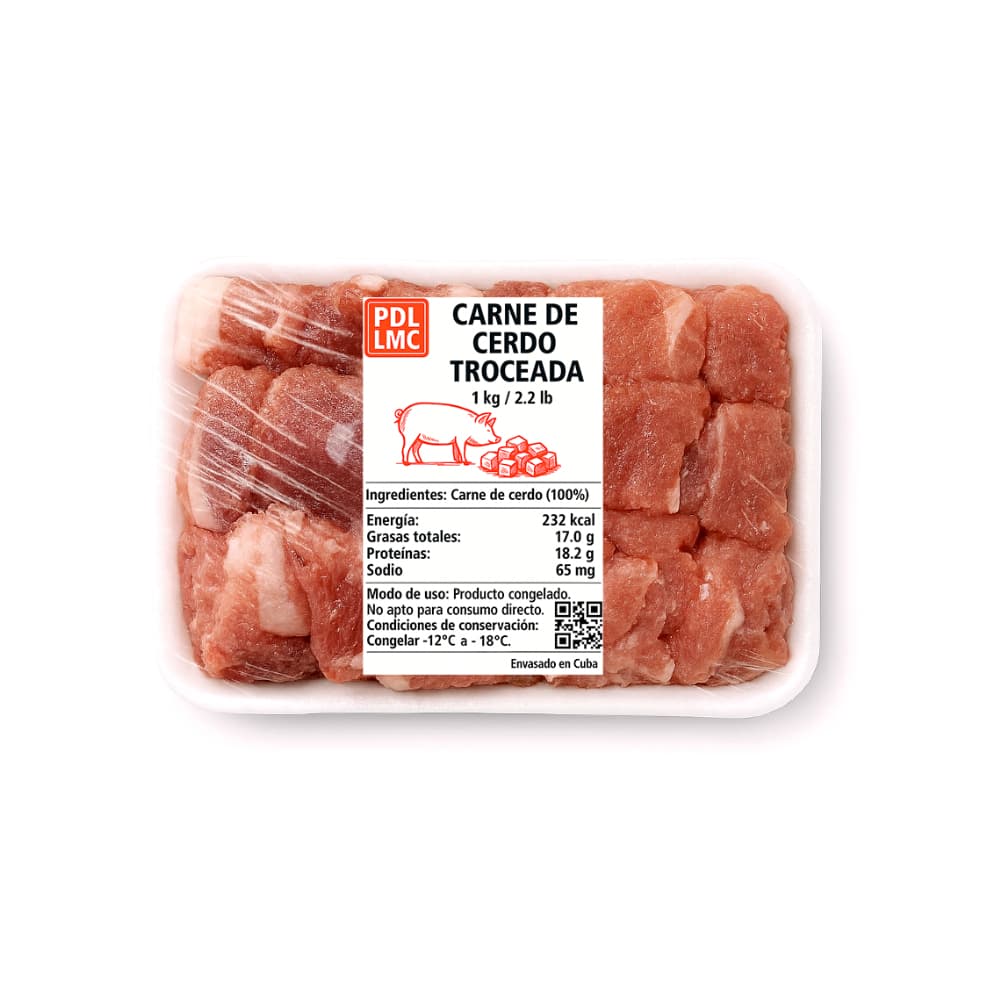 Carne de cerdo troceda PDL LMC (1 kg / 2.2 lb) - Miniatura 2
